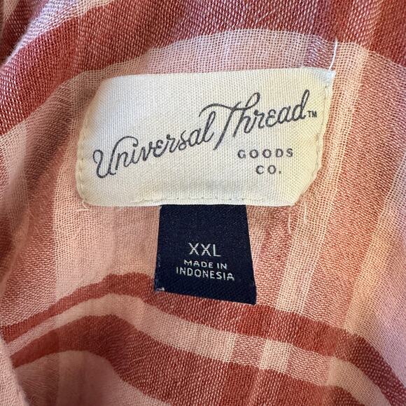 Powderpuff Plaid Gauze Shirt XXL Oversized Upcycle Unique Retro Y2Ks Shacket - Picture 5 of 6